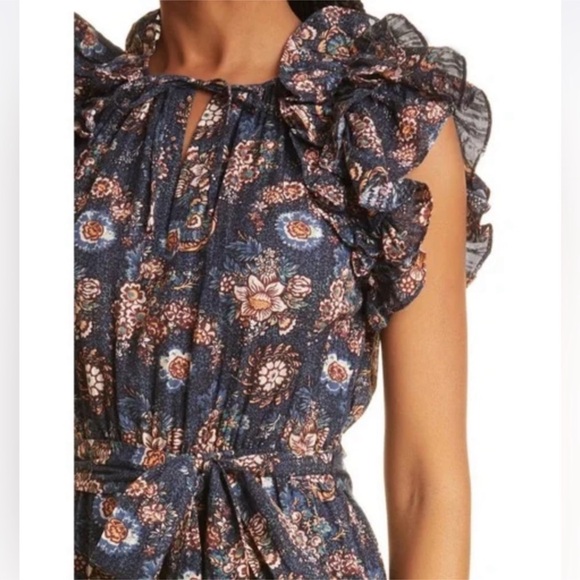 ULLA JOHNSON Virginia Midi Dress in Twilight Sz 6 - Picture 3 of 6